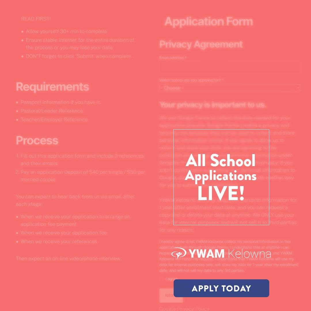 Thinking about DTS in the fall? 
Burning Lights DTS applications are live. 
Help us spread the word. 
https://ywamkelowna.org/applynow
.
.
.
. 
www.ywamkelowna.org