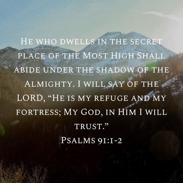 His nearness may look like a shadow. Don’t doubt His abiding!  Declare it! Say of the Lord “He is my refuge, my strength, my God!” Remain aware of the spirit of God on our lives.... The Lord says, “Because he has set his love upon Me, therefor I will deliver him.” Psalm 91 - read the whole thing and let it encourage you!
.
.
.
.
.